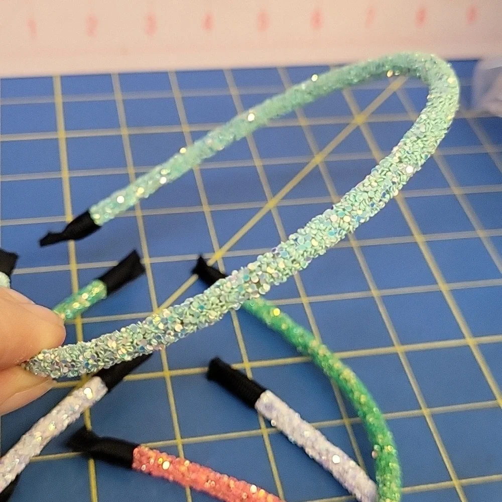 Glittery Thin Headband Set of 5 - Multicolor #6